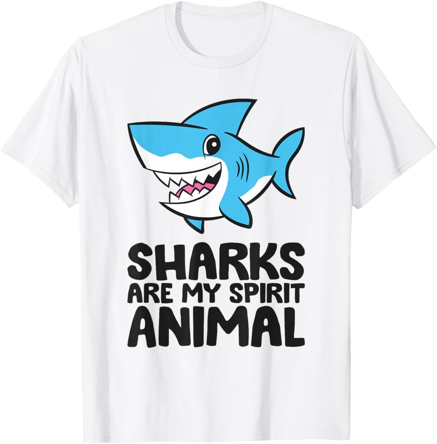 Funny Shark Lover Sharks Are My Spirit Animal T-Shirt - T-Shirt | White