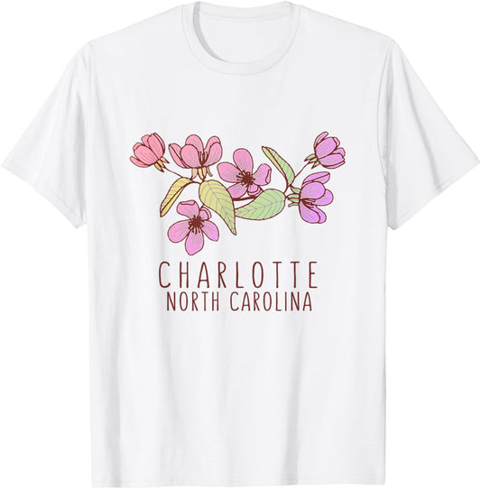 Charlotte North Carolina Wildflowers - Charlotte NC T-Shirt - T-Shirt | White