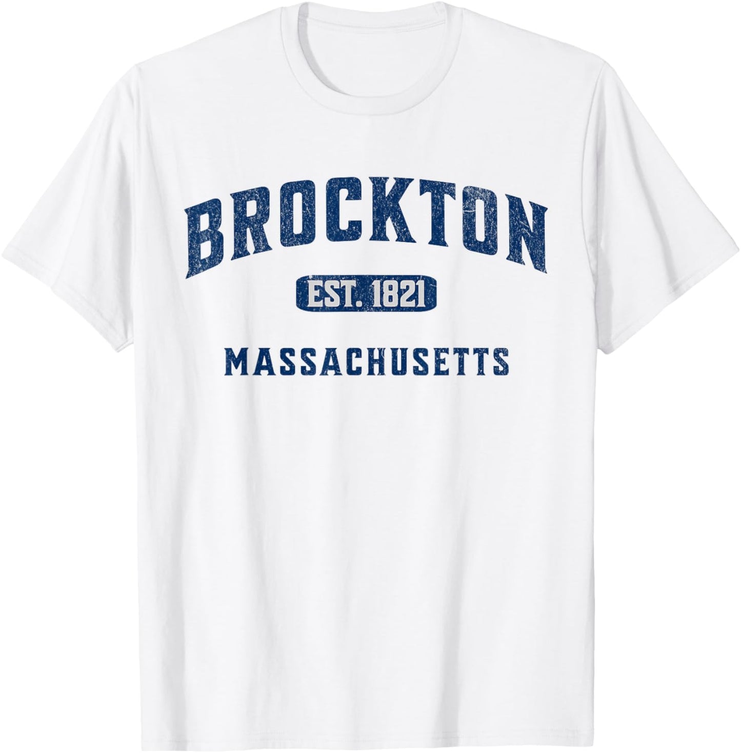 Vintage Athletic MA Souvenir Visit Brockton Massachusetts T-Shirt - T-Shirt | White