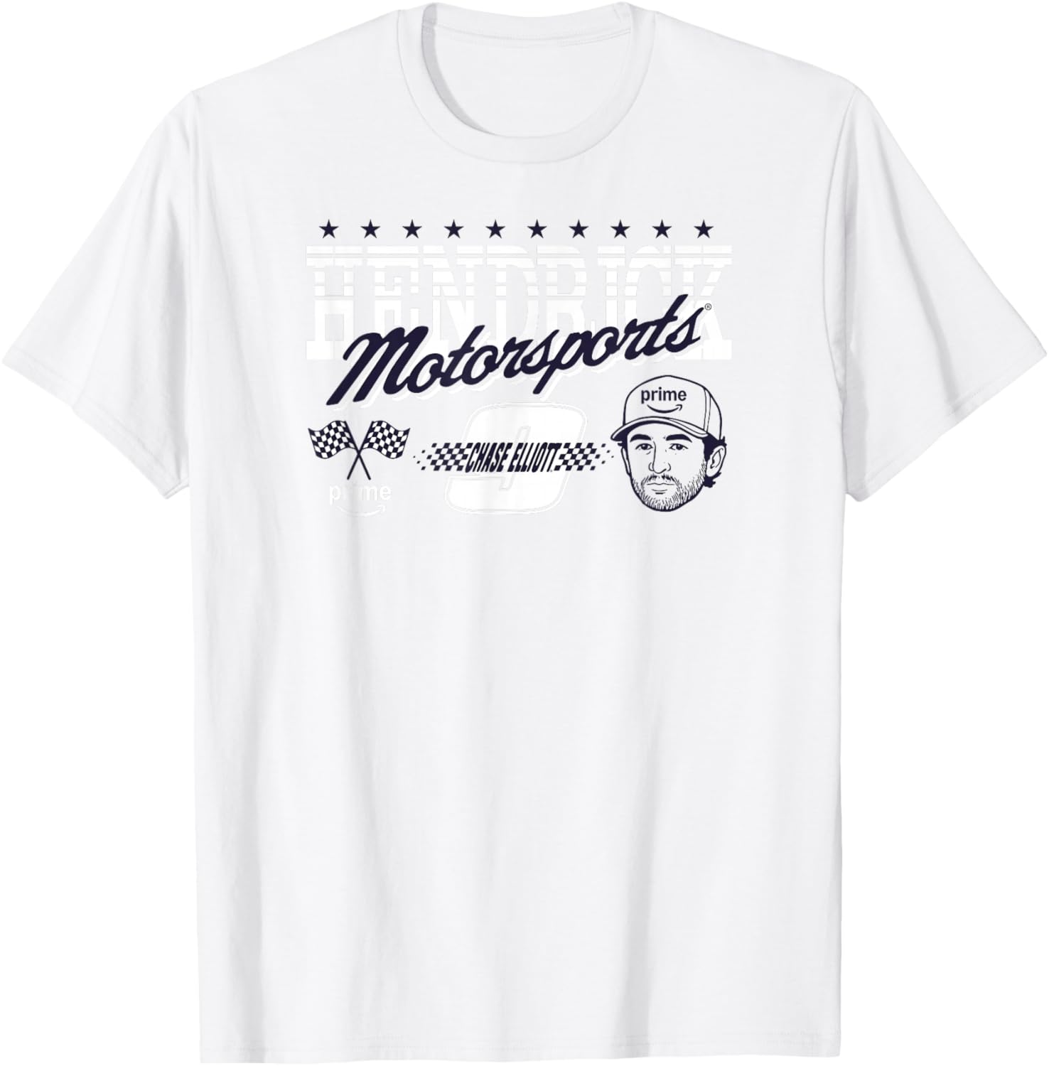 Hendrick Motorsports Chase Elliott 9 Headshot T-Shirt - T-Shirt | White