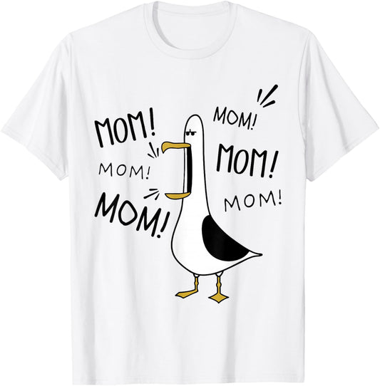 Mom Seagull Funny Mama Seagulls Mothers Day Humor T-Shirt - T-Shirt | White