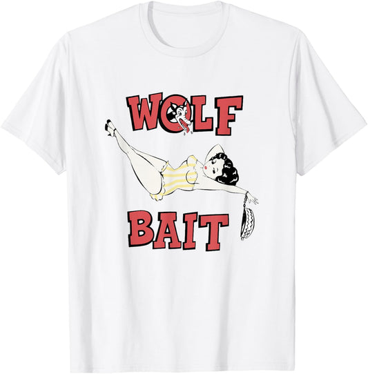 Wolf Bait Retro T-Shirt - T-Shirt | White