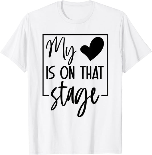 Dance Mom Retro My Heart Is On That Stage Dance Recital T-Shirt - T-Shirt | White