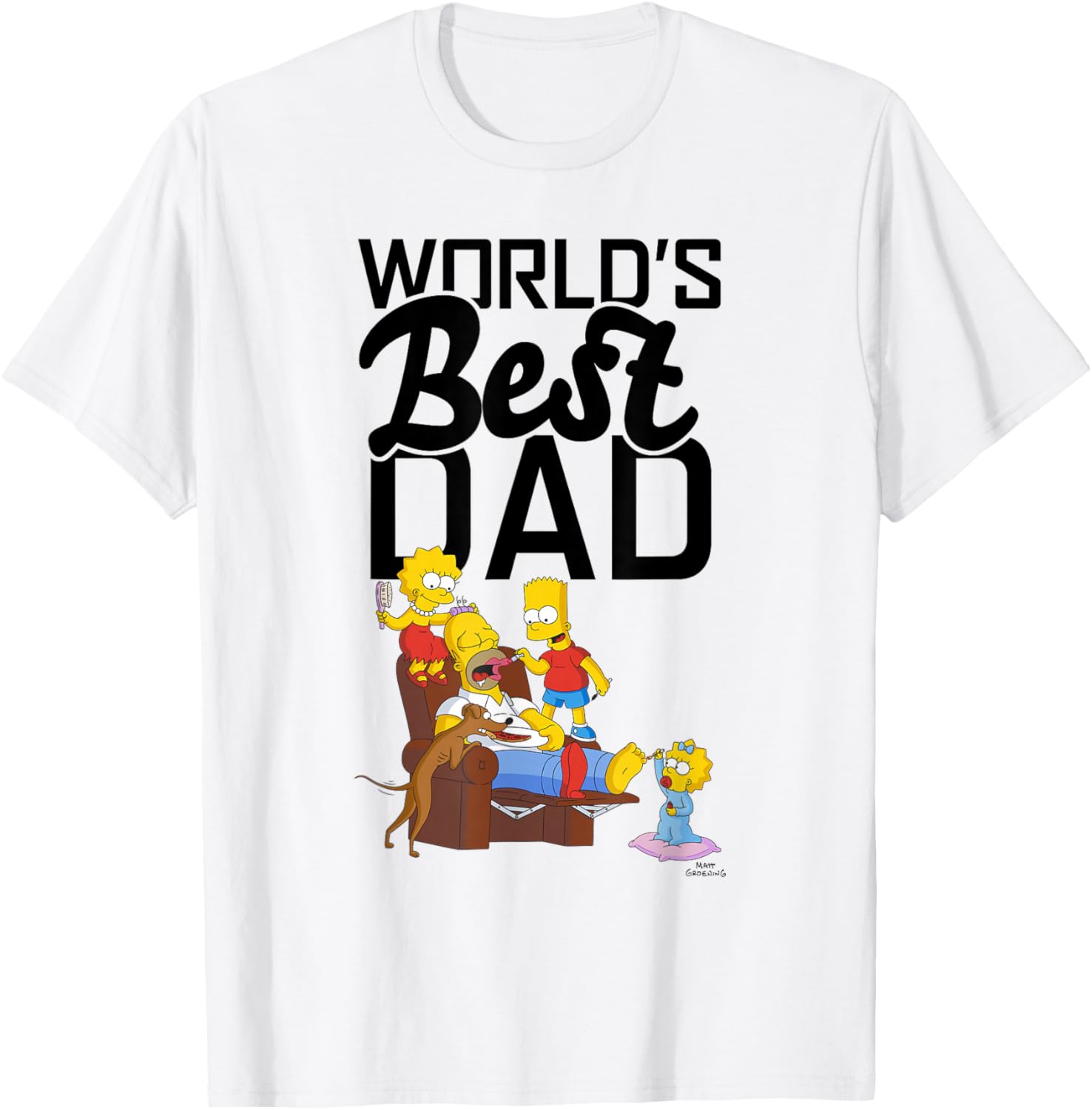 The Simpsons Father's Day World's Best Dad Homer Sleeping T-Shirt - T-Shirt | White