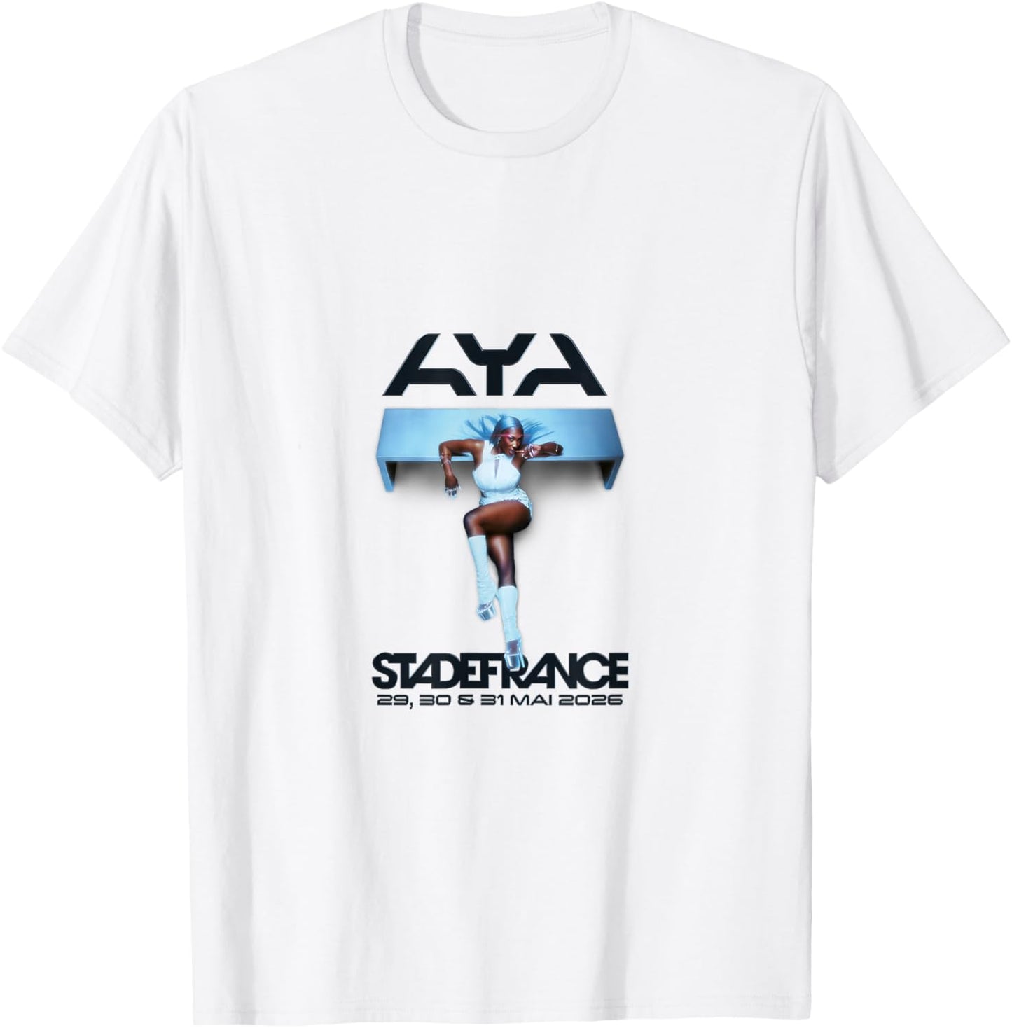 Aya Nakamura Merch Officiel Tournée Stade de France 2026 T-Shirt - T-Shirt | White