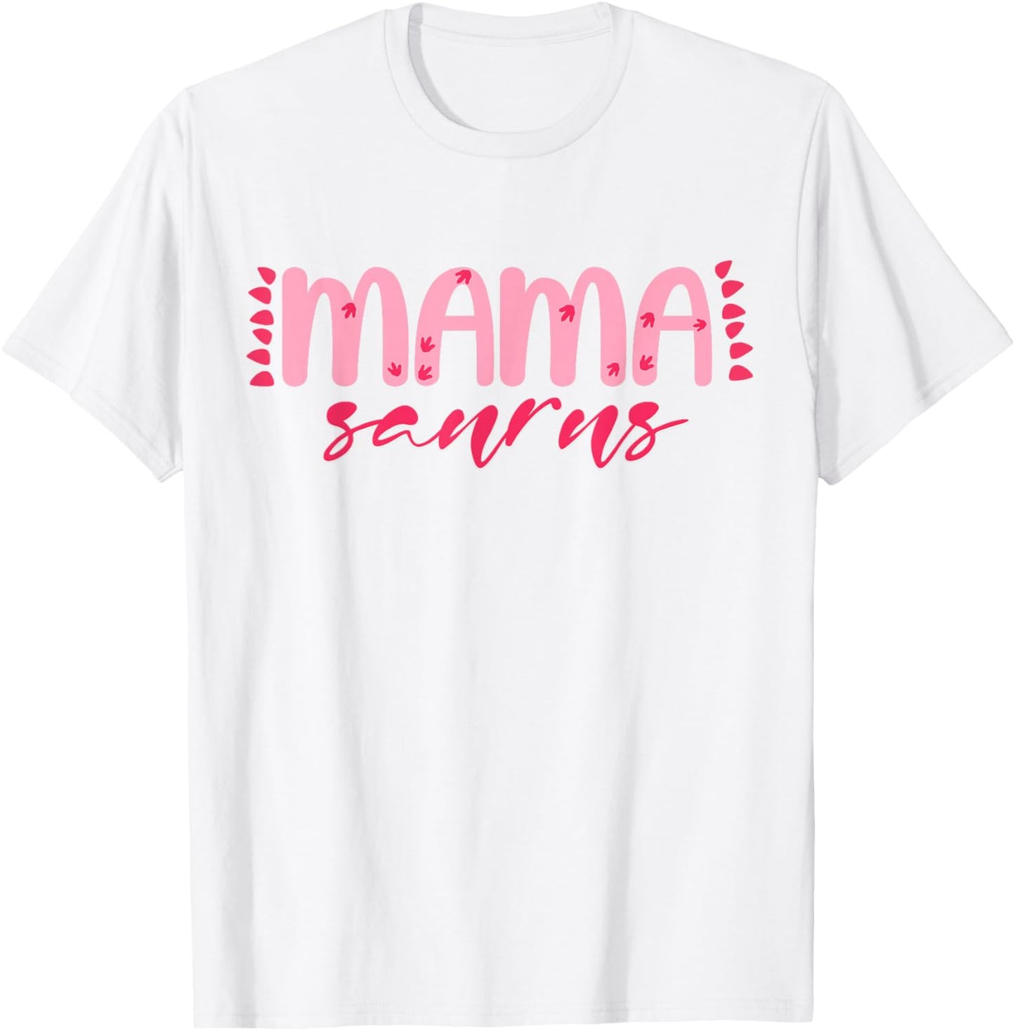 Pink Mama Saurus Rex Trex Matching Family Dinosaur Birthday T-Shirt - T-Shirt | White