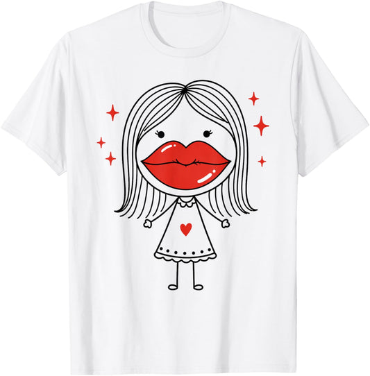 Lip Filler Injection Funny Sarcastic Beauty Glam Girl Red T-Shirt - T-Shirt | White