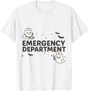 ER Emergency Ghost Nurse Halloween Costume Shirt T-Shirt - T-Shirt | White