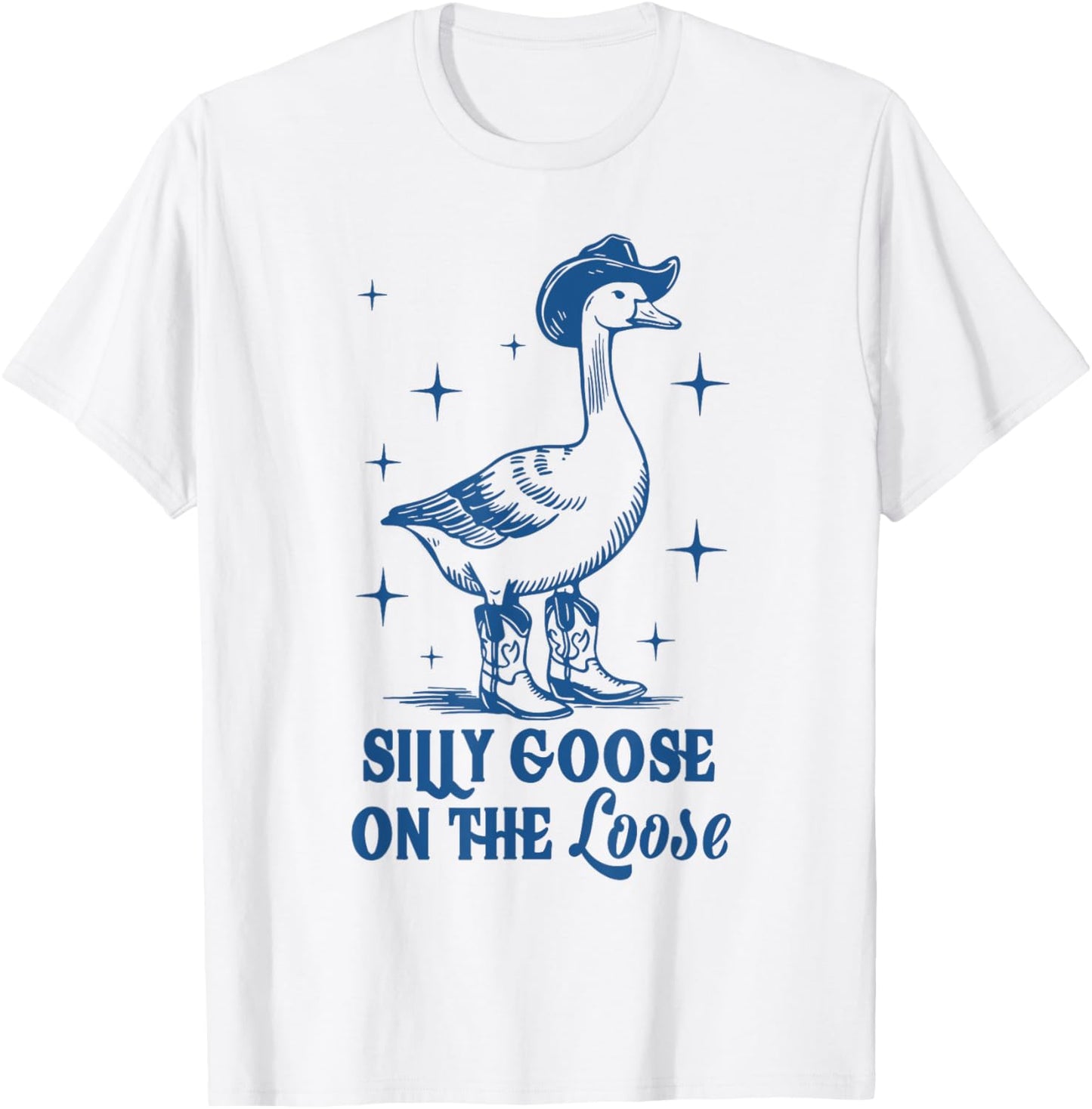 Funny Goose Cowgirl Graphic For Girl Women T-Shirt - T-Shirt | White