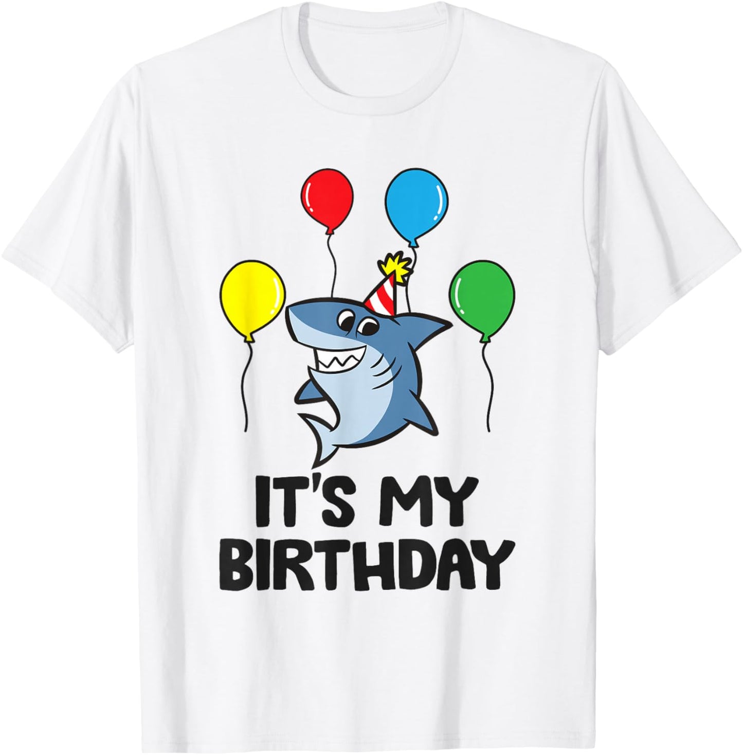 It's My Birthday Cute Shark Birthday T-Shirt - T-Shirt | White