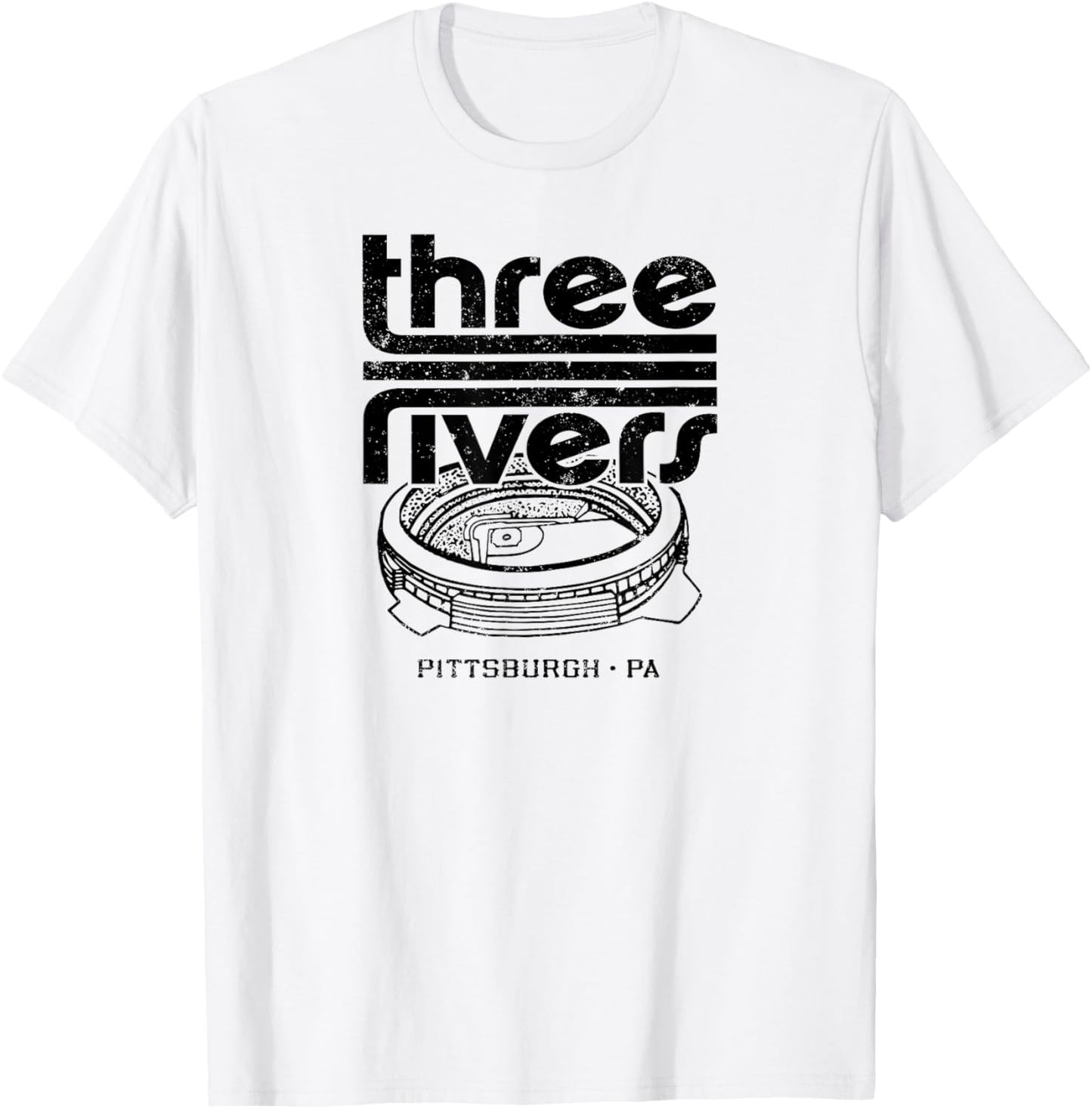 Three Rivers Stadium Pittsburgh PA Vintage 70s Sports T-Shirt - T-Shirt | White