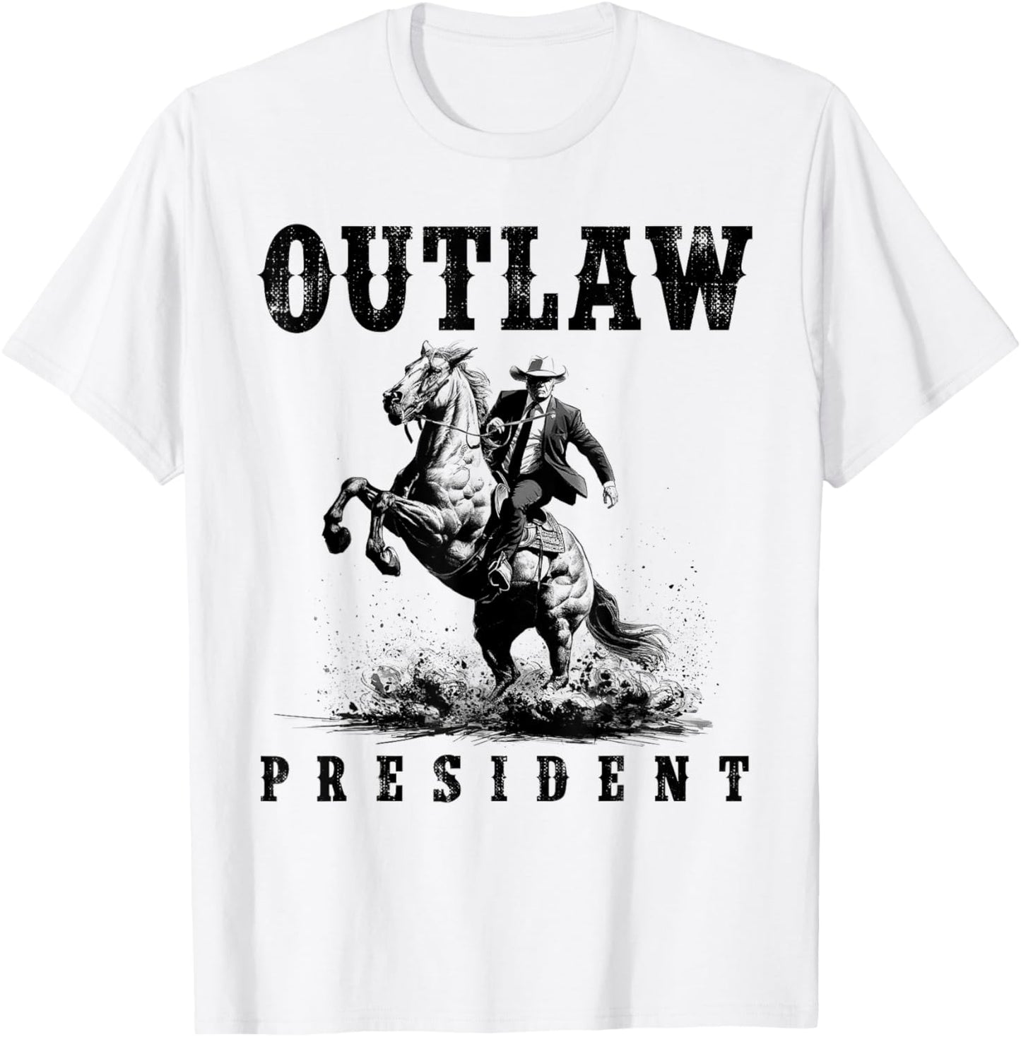 Outlaw President Cowboy Trump 2024 Vote T-Shirt - T-Shirt | White