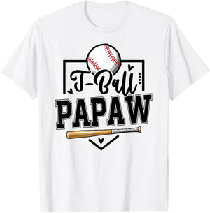 T-Ball Papaw Funny Ball Papaw T-Shirt - T-Shirt | White