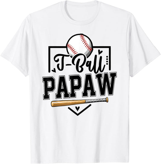 T-Ball Papaw Funny Ball Papaw T-Shirt - T-Shirt | White