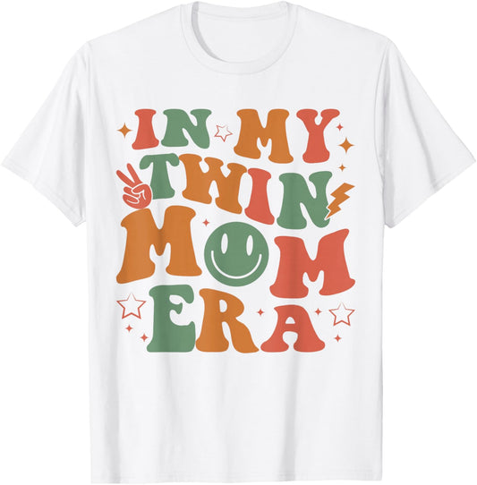 In My Twin Mom Era Baby Announcement New Mom Mother's Day T-Shirt - T-Shirt | White