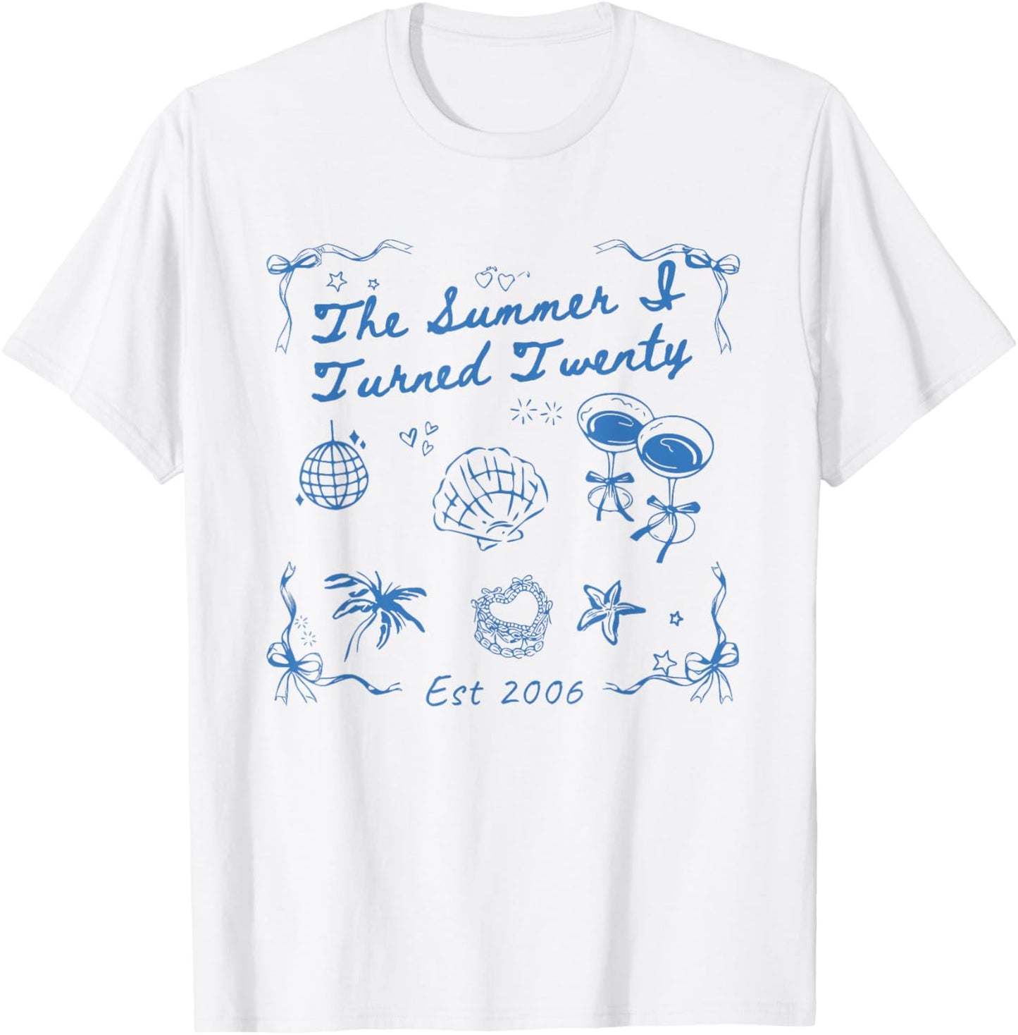 Summer I Turned Twenty 20th Birthday Seashell Coastal Beach T-Shirt - T-Shirt | White