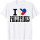 Souvenir de Voyage rétro avec Inscription « I Love Philippines » en Forme de cœur T-Shirt - T-Shirt | White