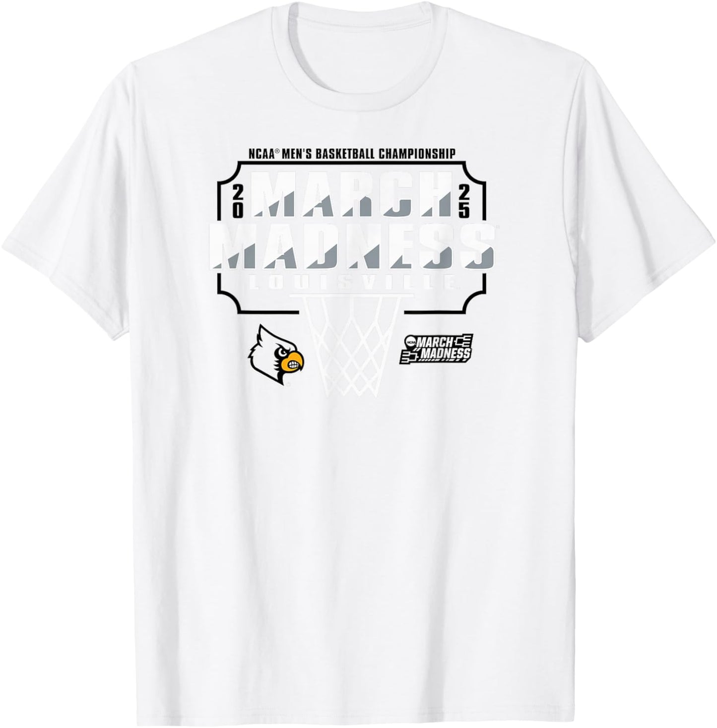 Louisville Cardinals March Madness 2025 Men's Basketball Red T-Shirt - T-Shirt | White