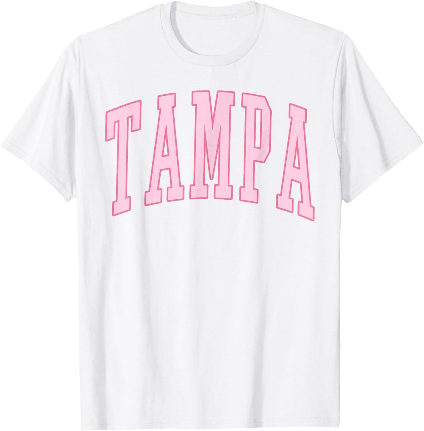 Tampa Vintage Preppy Varsity Pink Sports T-Shirt - T-Shirt | White
