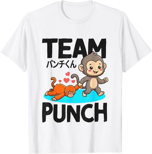 Cute Team Punch Baby Monkey Punch T-Shirt - T-Shirt | White