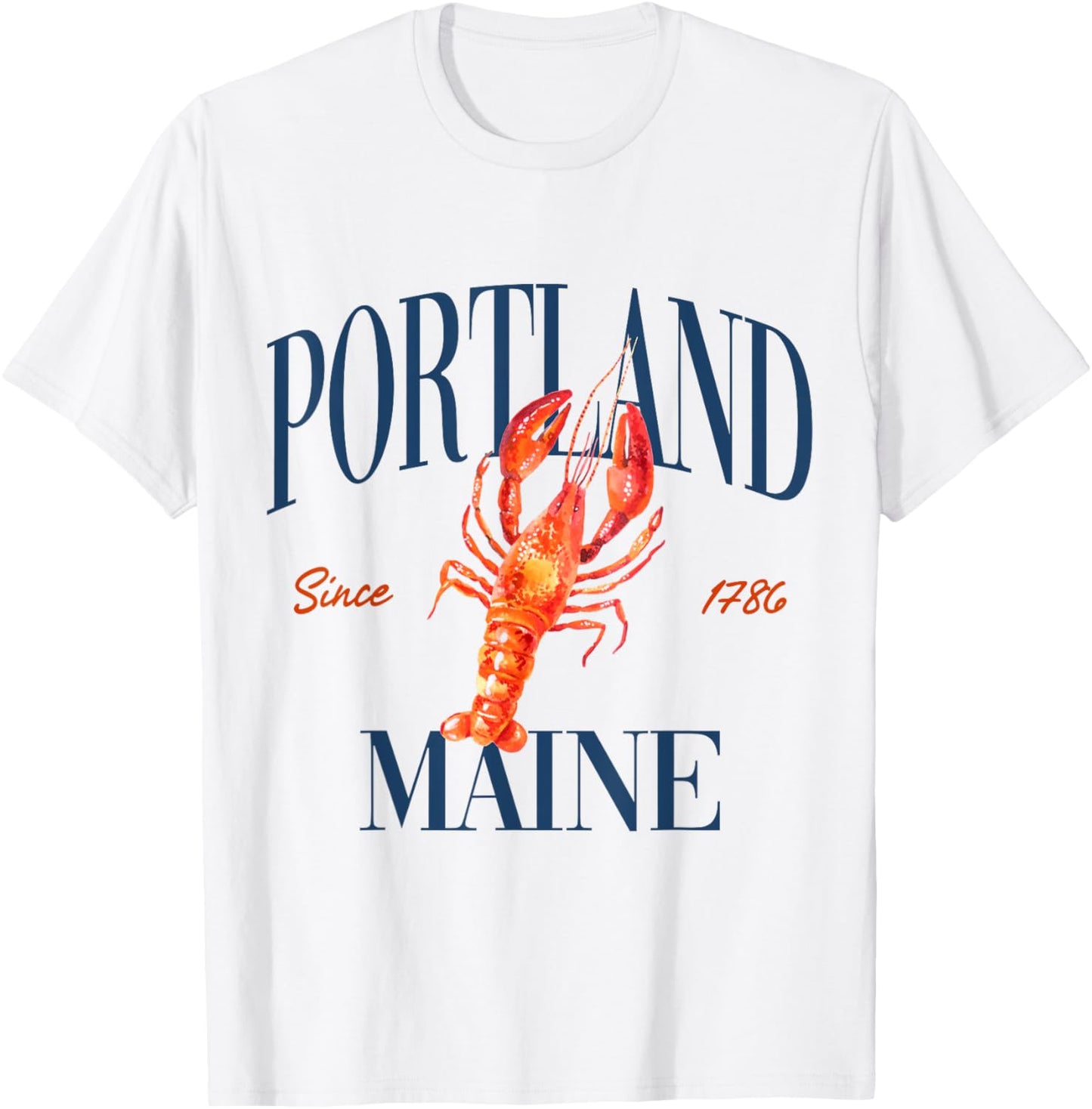 Portland Maine Est. 1786 - Old Money, Aesthetic, Classic T-Shirt - T-Shirt | White