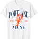 Portland Maine Est. 1786 - Old Money, Aesthetic, Classic T-Shirt - T-Shirt | White