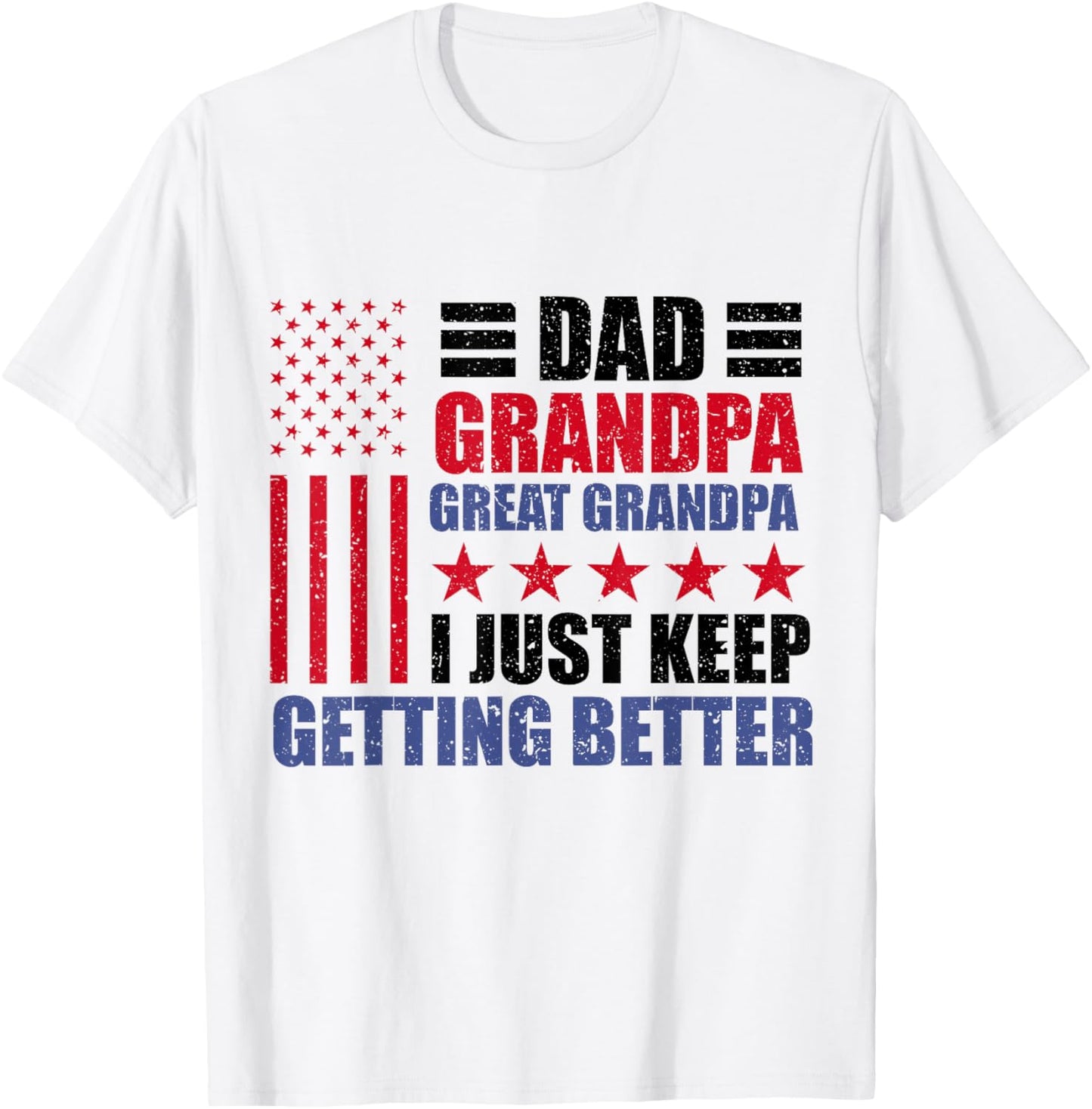 Usa Dad Grandpa Great Grandpa Father's Day American Flag Men T-Shirt - T-Shirt | White