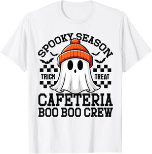 Spooky Season A Cafeteria Boo Crew Teacher Lunch Lady Squad T-Shirt - T-Shirt | White