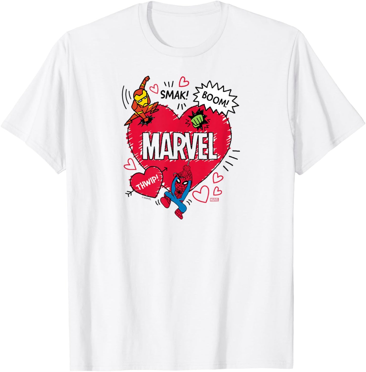 Marvel - Scribble Valentine's Day T-Shirt - T-Shirt | White