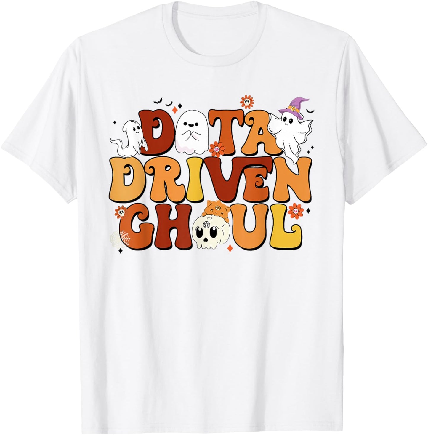 Data Driven Ghoul Funny Halloween T-Shirt - T-Shirt | White