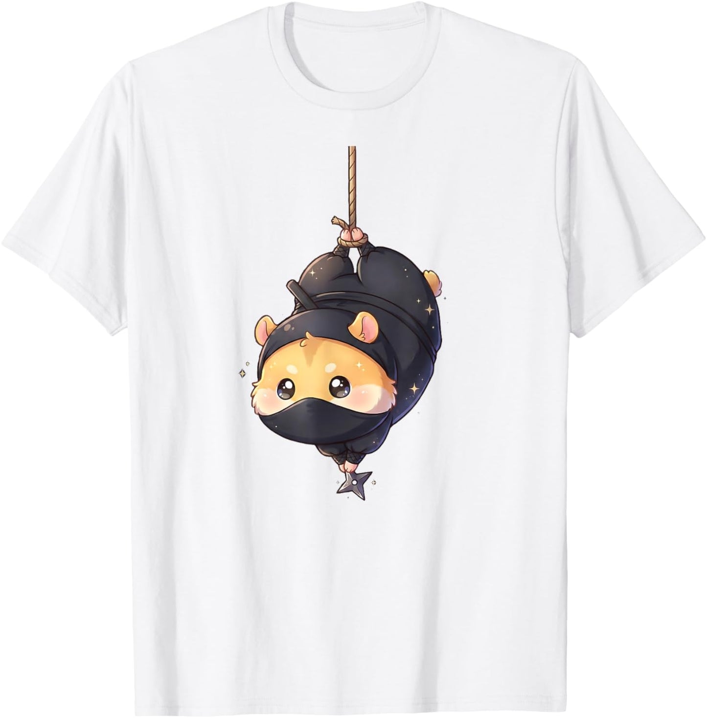 Cute Ninja Hamster Kawaii Chibi Anime Shinobi Pet Art T-Shirt - T-Shirt | White