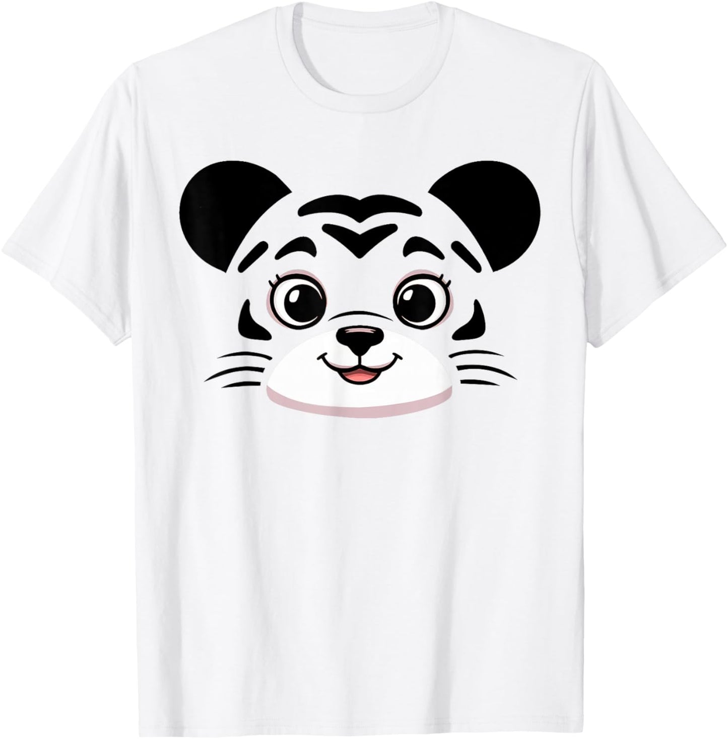 Tiger Costume Cute Rubber Tiger Face Halloween Men Women Kid T-Shirt - T-Shirt | White