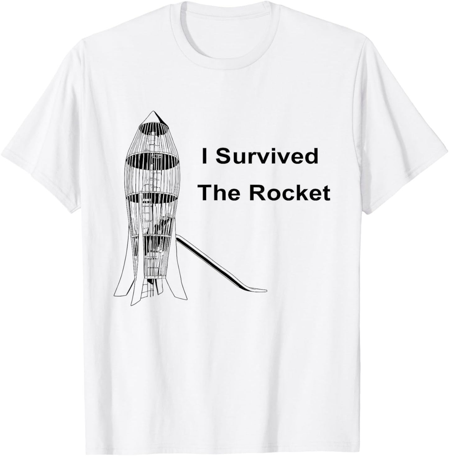 I Survived The Rocket Funny Meme Gamer Adults Jokes T-Shirt - T-Shirt | White