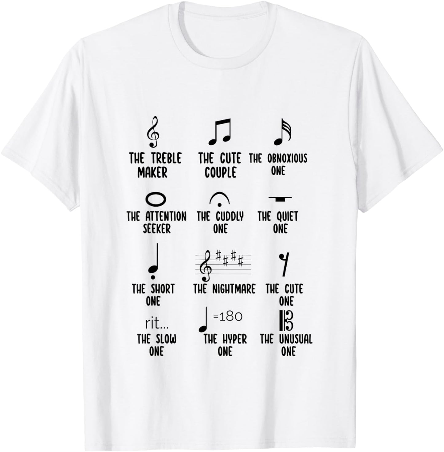Funny Musical Note Shirt Musician Music Symbols Definition T-Shirt - T-Shirt | White