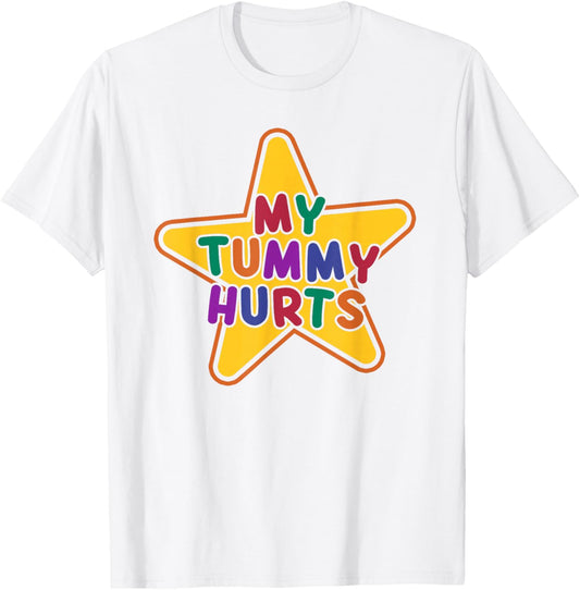 My Tummy Hurts | Cute Kidcore Upset Stomach Kiddish Bright T-Shirt - T-Shirt | White