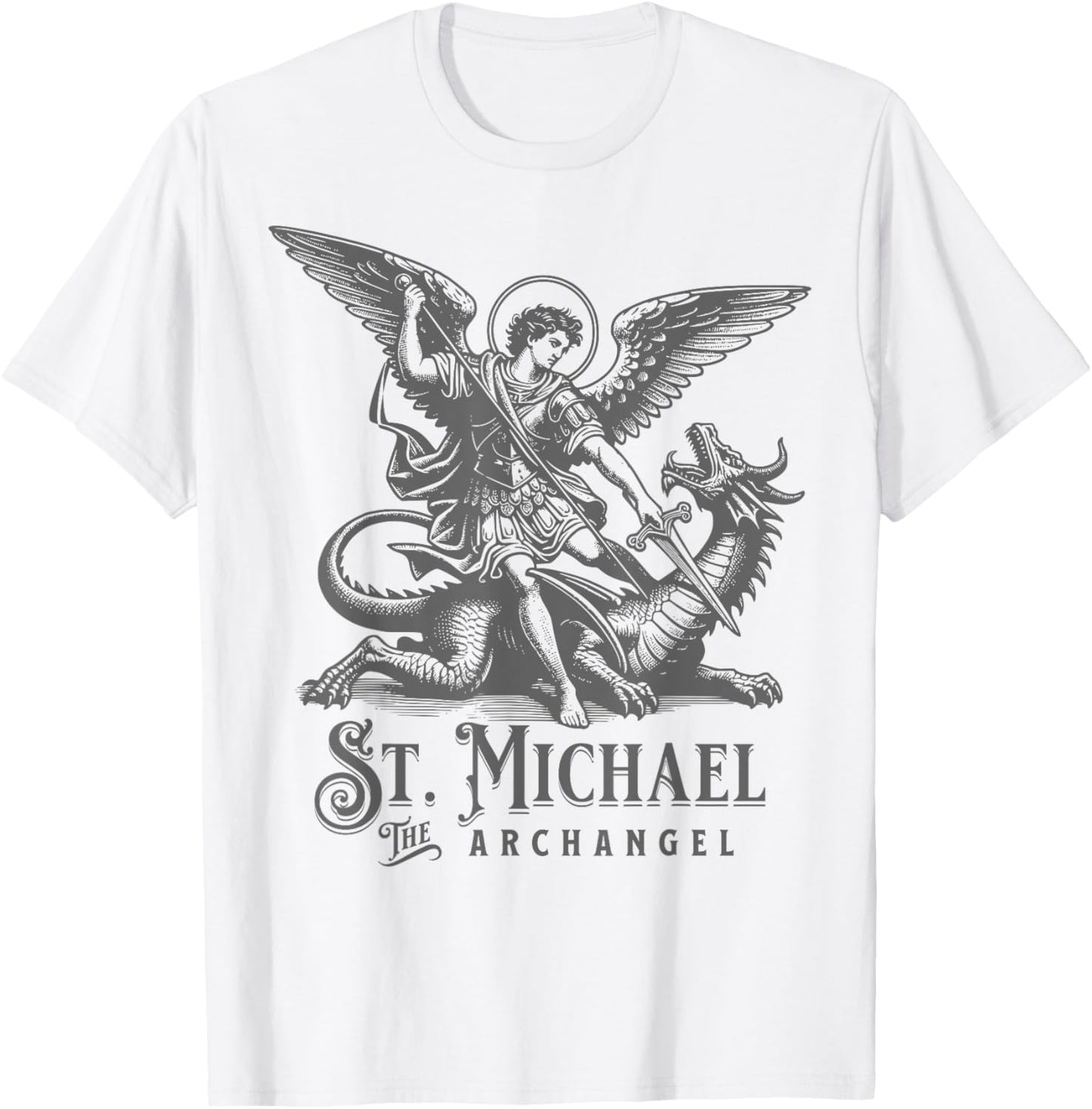 St Michael the Archangel Catholic Christian Saint T-Shirt - T-Shirt | White