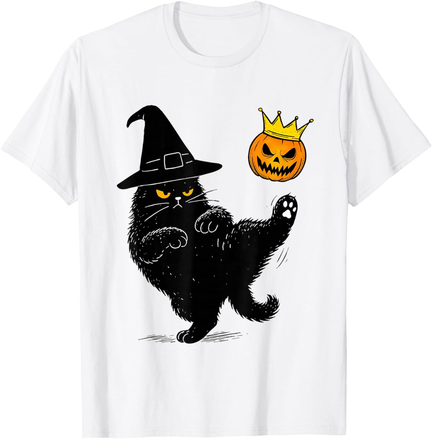 No Kings Halloween Cat T-Shirt - T-Shirt | White