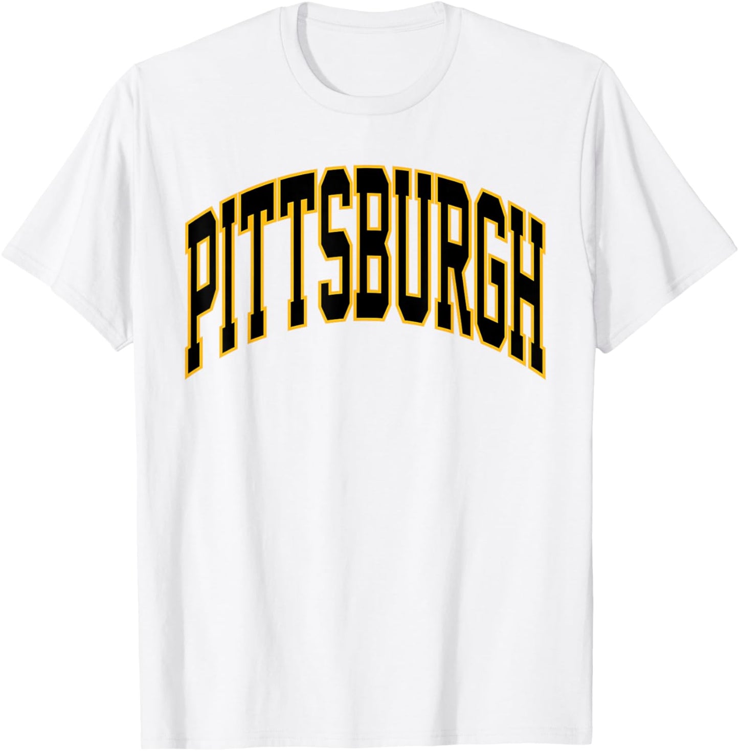 Retro Pittsburgh Throwback Classic Pittsburgh Black Gold T-Shirt - T-Shirt | White