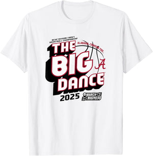 Alabama Crimson Tide March Madness 2025 Men's Basketball T-Shirt - T-Shirt | White