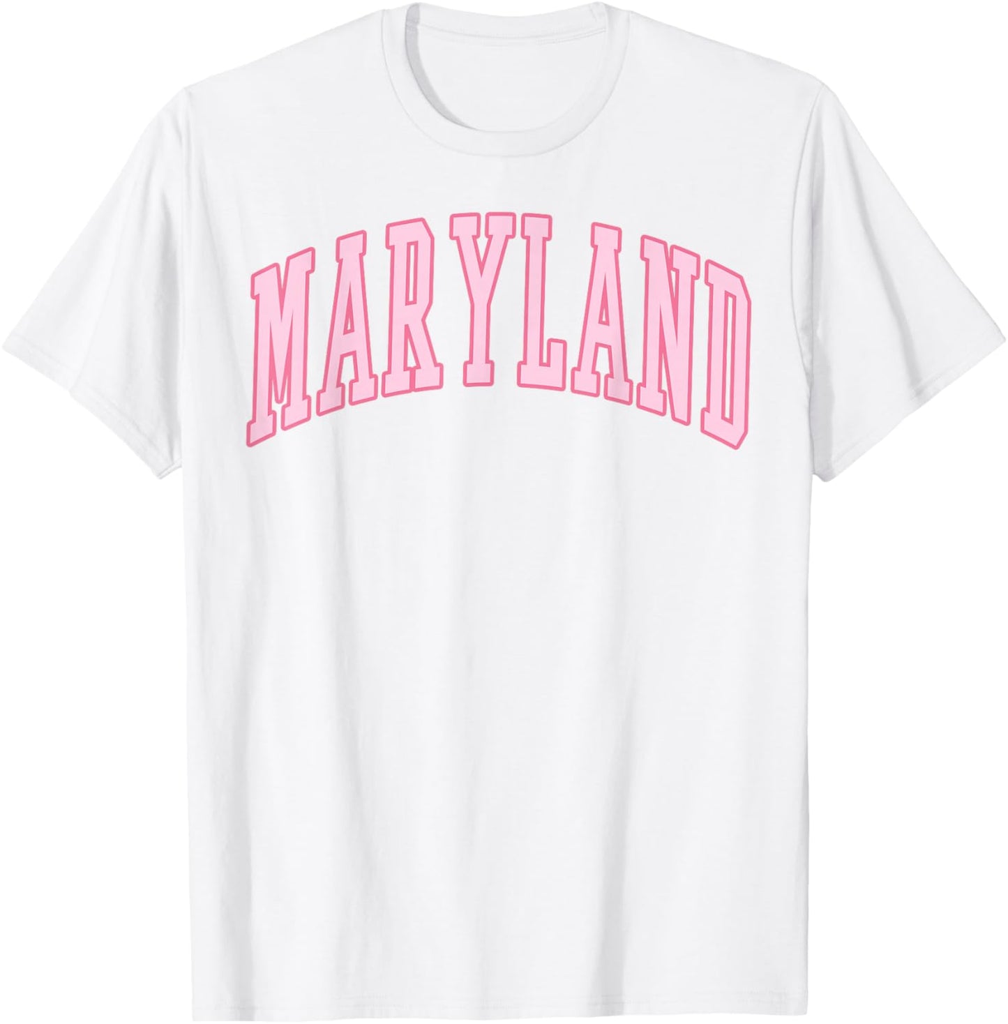 Maryland Vintage Preppy Varsity Pink Sports T-Shirt - T-Shirt | White