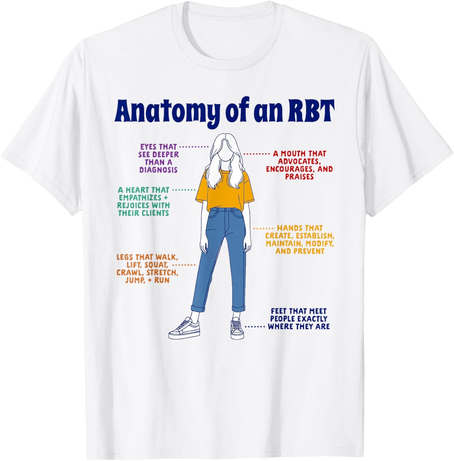 Registered Behavior Technician RBT Squad Anatomy Of An RBT T-Shirt - T-Shirt | White