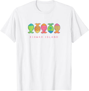 Kiawah Island SC Cute Beachy Fish Art Graphic T-Shirt - T-Shirt | White