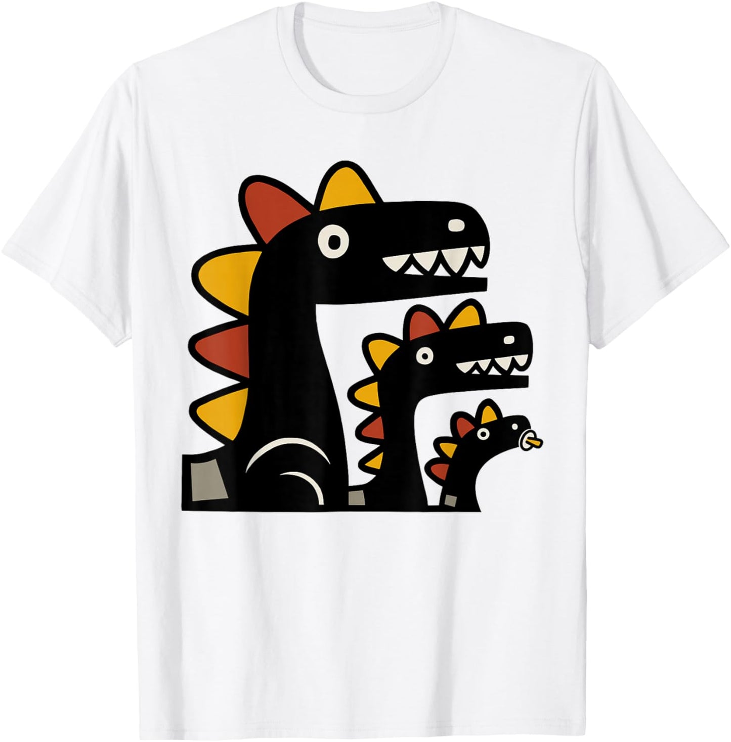 Dino Family Graphic Dinosaur and Girls T-Shirt - T-Shirt | White