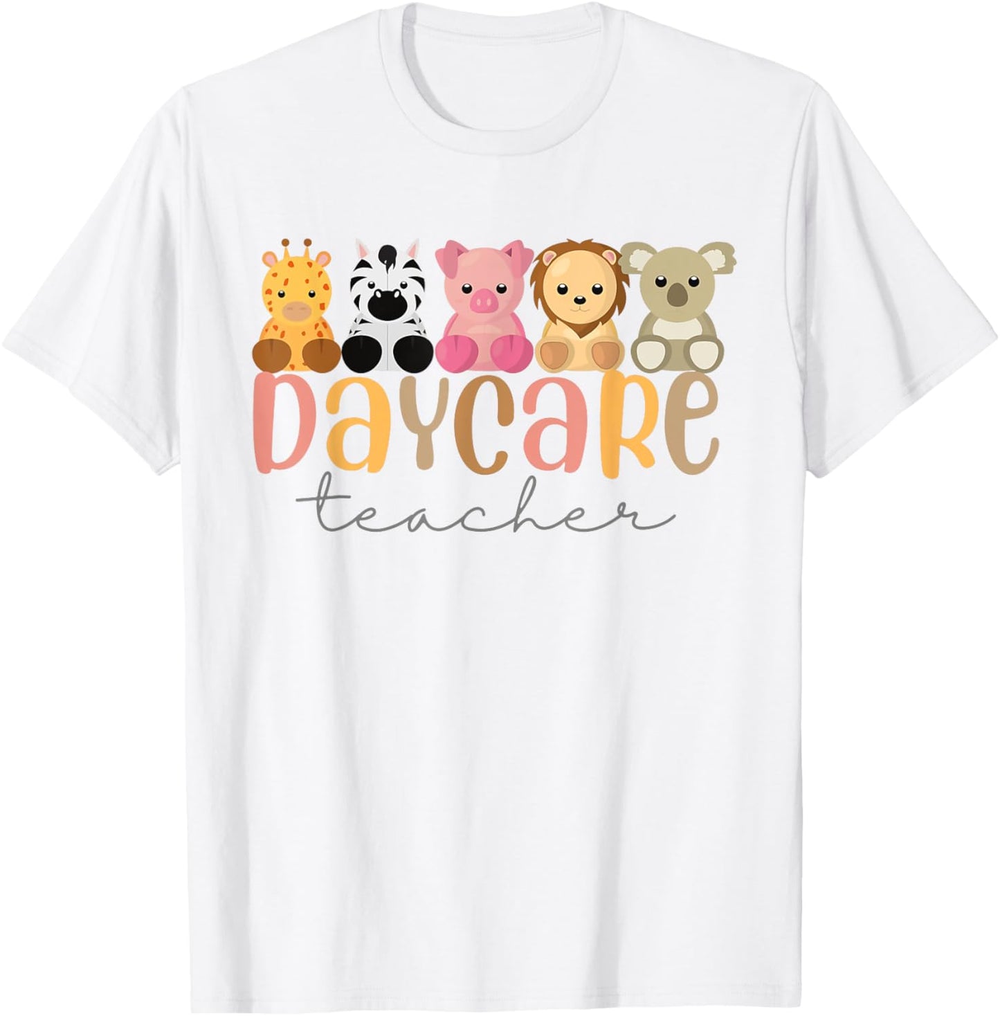 Daycare Teacher Animals Daycare Provider Back To School T-Shirt - T-Shirt | White