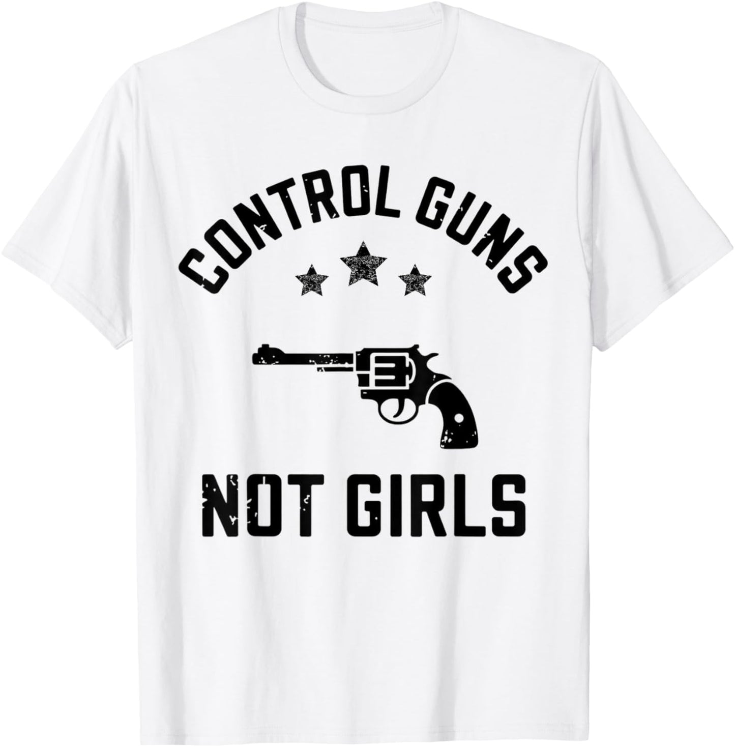 Retro Pink Control Guns Not Girls Shirt T-Shirt - T-Shirt | White