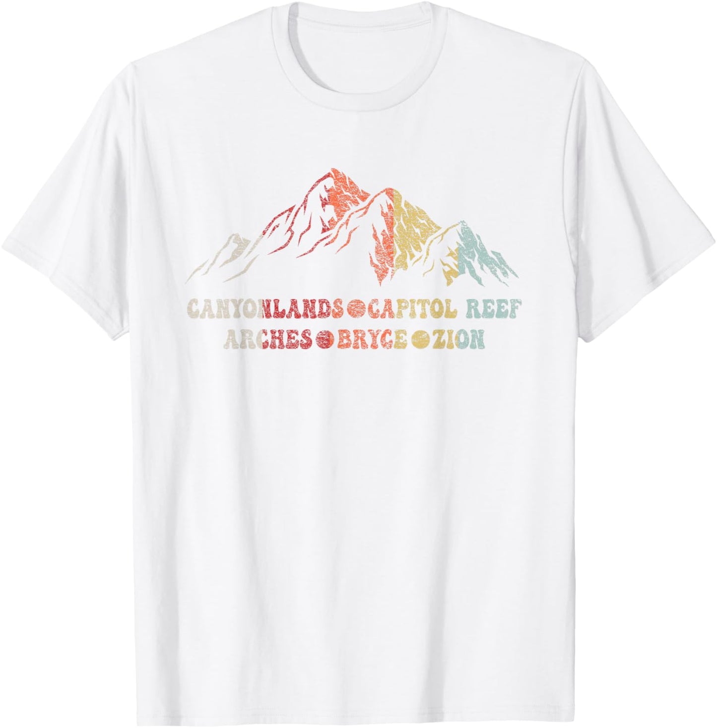 Vintage Utah Souvenir Big 5 Utah Mighty Five National Park T-Shirt - T-Shirt | White