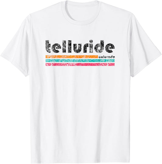 Telluride Colorado Retro Vintage Weathered Souvenir T-Shirt - T-Shirt | White