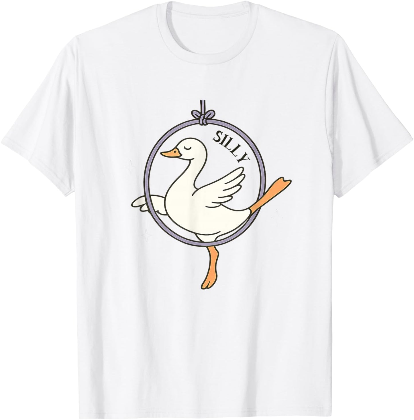 Aerialist Aerial Hoop Silk Silly Goose Funny Circus Artist T-Shirt - T-Shirt | White