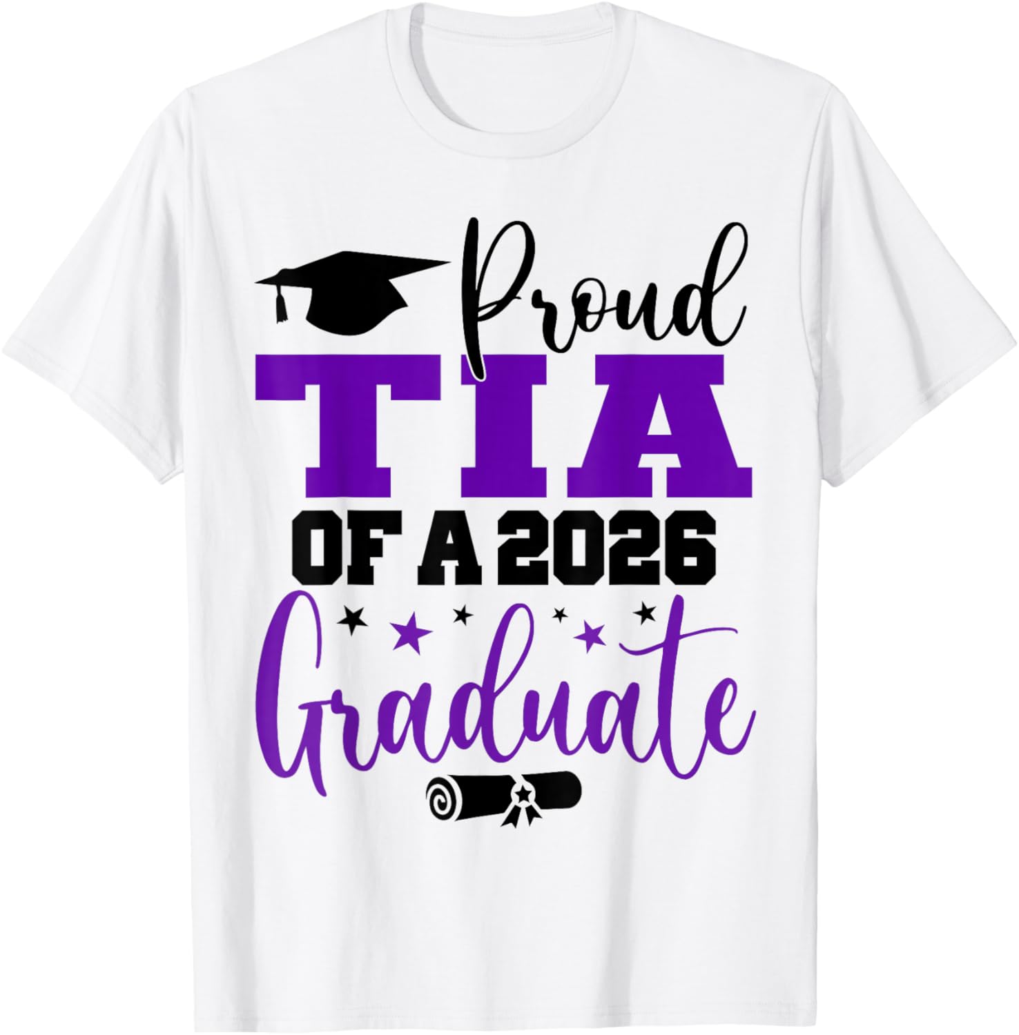 Senior 2026 Proud Tia A Class of 2026 Graduate T-Shirt - T-Shirt | White
