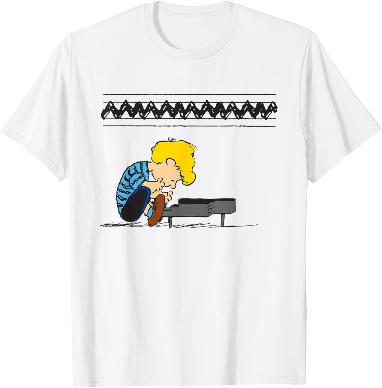 Peanuts Schroeder At The Piano T-Shirt - T-Shirt | White